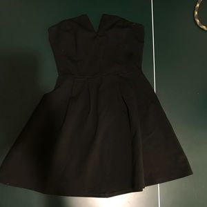 Black Strapless skater dress